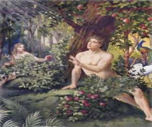пазл Адам и Ева в раю